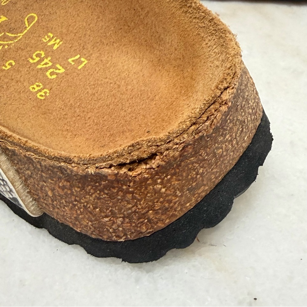 Birkenstock Papillio Gizeh Black Snakeskin Sandal Size 38 - Picture 8 of 10